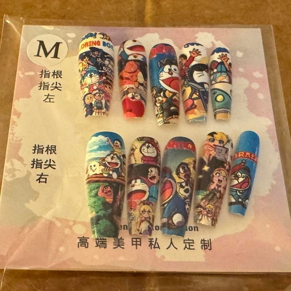 Cartoon Anime‎ Press On Nails Medium Size Doraemon Theme Nail Art